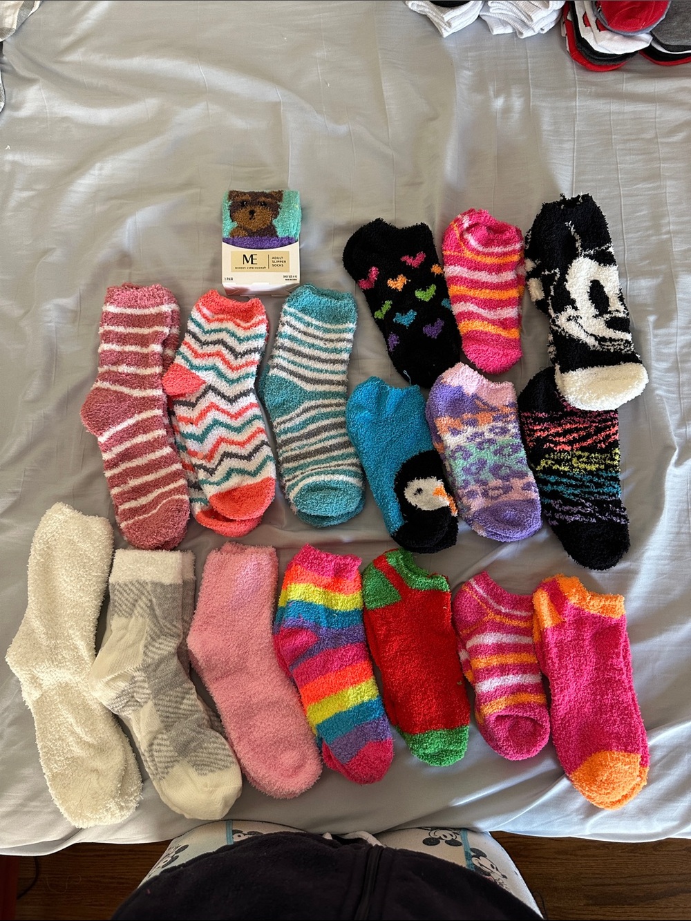 Cozy Fuzzy Mixed Pattern Women's Socks - Bright Colors